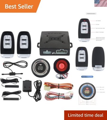 Smart PKE Car Alarm with Remote Engine Start & Proximity Entry   DC12V System