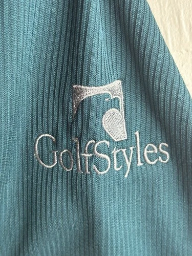 Antigua Desert Dry XL Quarter Zip Golf Pullover Teal Polyester Lightweight Y2K image 3