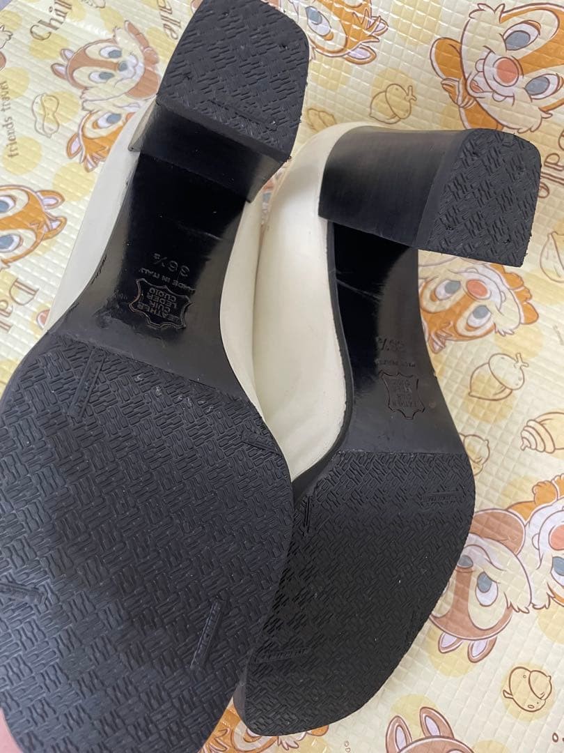 FENDI Pumps Heel EU36.5/US6.5 White Leather Open Toe FF Logo 02364i thumbnail 9