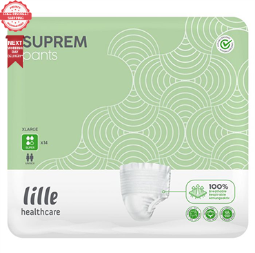 14 x Lille Suprem Incontinence Pants Super | Extra Large |1 Pack of 14 | 1750ml