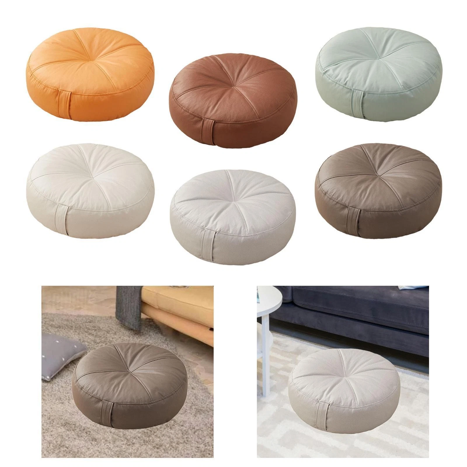 Round Floor Pillow Seat Cushion Throw Pillow with Handle Soft Floor Cushion for