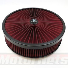 14x3 Super Flow Air Cleaner Set Red Washable Recessed Holley Edelbrock Sbc Bbc