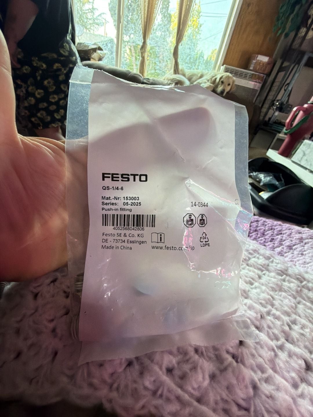 Festo QS-1/4-6 Push-in Fitting Mat.-Nr. 153003