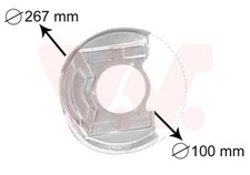 VAN WEZEL Spritzblech Bremsscheibe 3730371 für OPEL TR CC ASCONA J82 100mm T85