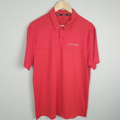 Nike Golf Poloshirt Herren Medium Rot Dri Fit TPC Sawgrass Turnier Golf Top