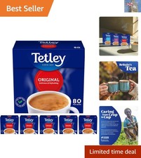 Classic British Black Tea Bags - 480 High-Caffeine Teabags for Anytime Enjoyment 0.07 per strip