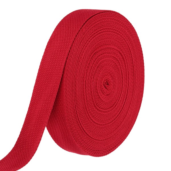 Baumwollband 1.3 Zoll 15.3 Yard Polyester Baumwollband Riemen Rot-image