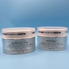 Peter Thomas Roth Un-Wrinkle Night Cream 60ml | 2 fl oz Size! 2 NEW Sealed Jars!