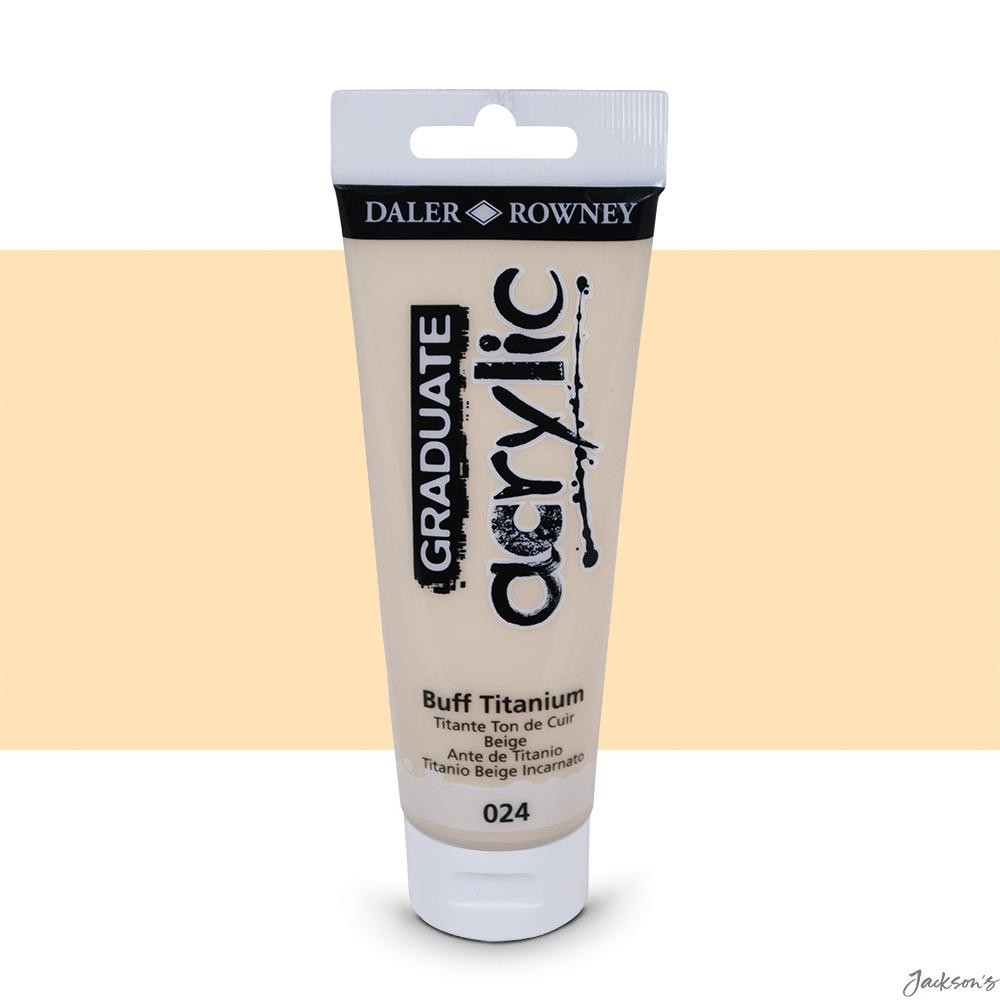Daler-Rowney Graduate Acrylic Paint Bottle 120ml Buff Titanium White For Artists