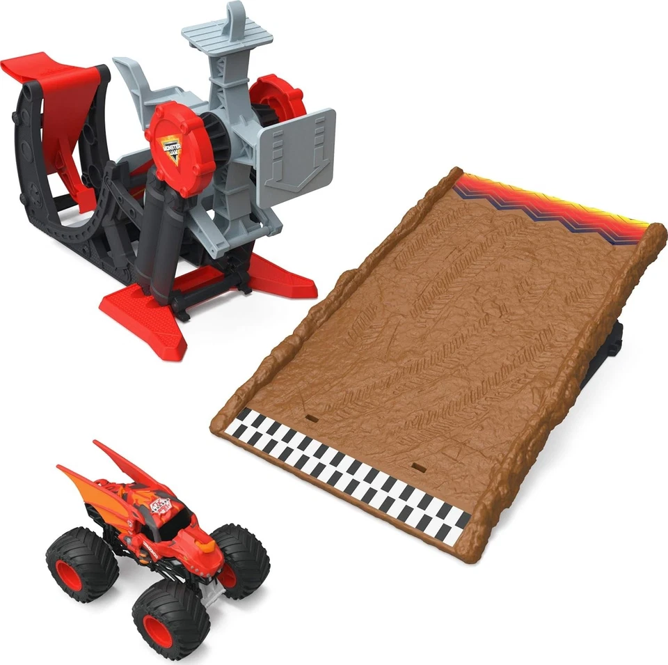 Monster Jam Oficial Champ Rampa Freestyle Juego y Son-uva Digger Monster Truck Foto 2 de 4