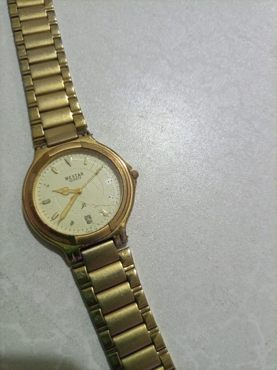 WESTAR Quartz Men Watch Vintage made in Swiss , electroplated 18k