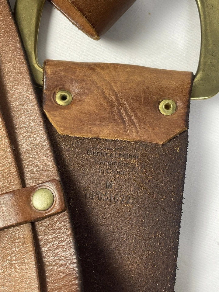 Linea Pelle Leather Wide Statement Belt Brown Handmade Harness Buckle Womens M - Image 4 of 4