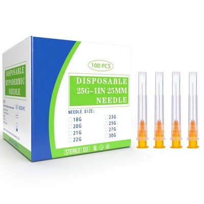 25 Gauge 1 Inch Luer Lock Needle, Disposable Dispensing Lab Supplies...