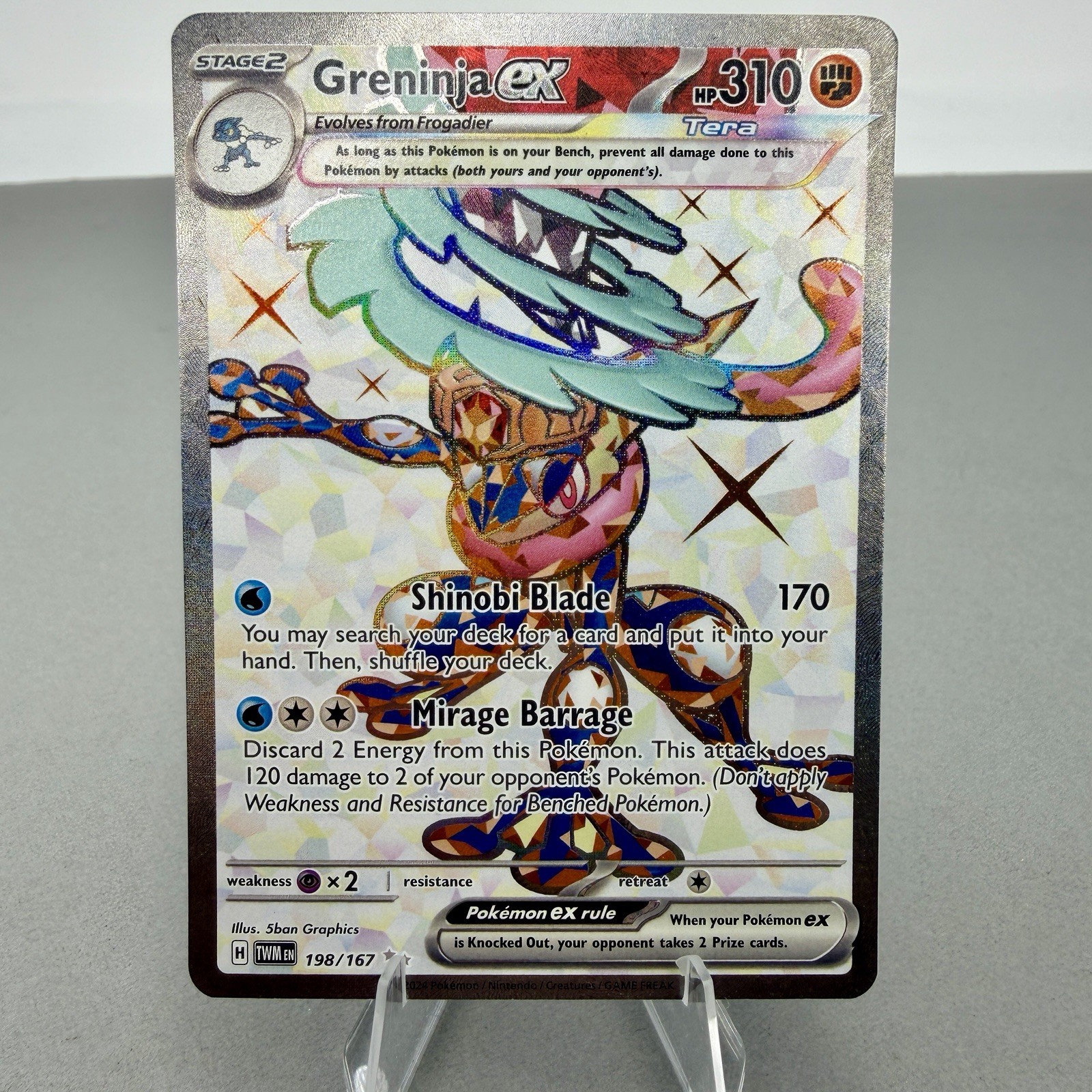 Greninja ex 198/167 Ultra Rare Full Art Twilight Masquerade Pokemon Card NM