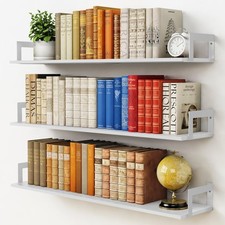 Harwaya White Floating Book Shelves for Wall, 36 Inch Wall Bookshelf for Kids Be