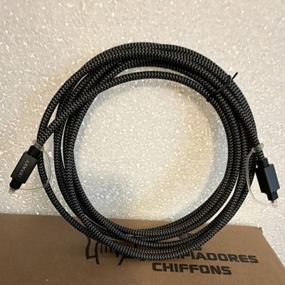 iVANKY Optical Audio Cable Toslink to Toslink Braided Round Black Gray