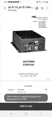 Vintage 1960's Sunair AC 14-28 Antenna Coupler 