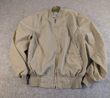 Vintage Ozark Trail Harrington Bomber Full Zip Jacket Beige Mens XL Made in USA