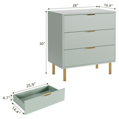 3 drawer green dresser Henley Scalloped Edge 3 Drawer Dresser, Sage Green