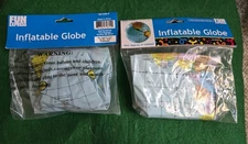 2 Inflatable Globes 9" Approximate Fun Express New In Original Bags