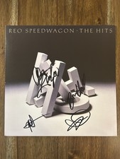 ‘REO Speedwagon’ Band Signed Vinyl Album ‘The Hits’ Kevin Cronin +3