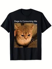 Funny Cute Cat Meme Anger Consumes Me Adorable Staring T-Shirt