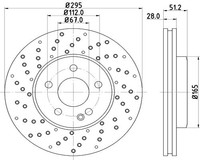 2X Bremsscheibe Vorne Ø295 Mm Gelocht/Innenbel. FüR Mercedes B-Klasse