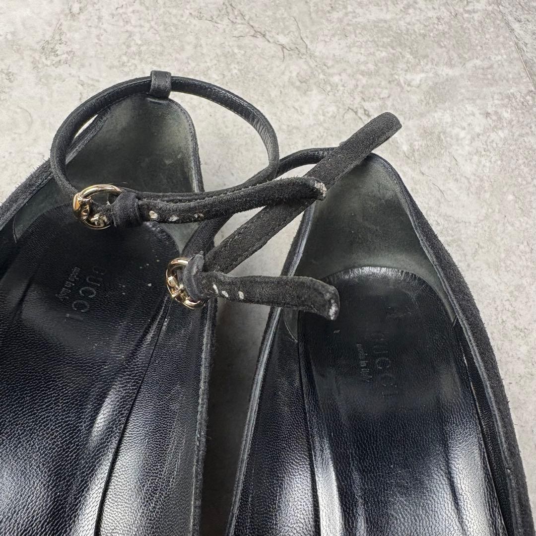 Gucci Wedge Pumps Sandals Shoes Black Suede Size 35 US About 5 For Women thumbnail 11