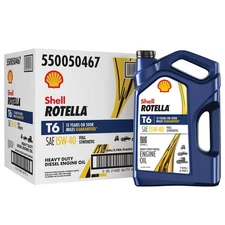 Shell Rotella T6 Full Synthetic 15W-40 Motor Oil – 1 Gallon Bottles, Pack of 3