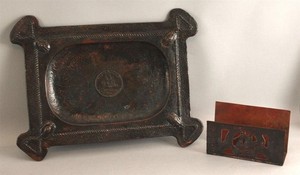 Antique USS CONSTITUTION Old Ironsides Frigate Relic Arts & Crafts Copper Tray