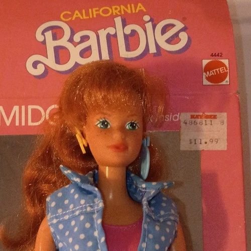 Vintage 1987 California Dream Red Hair Midge Barbie Doll  4442 With Accessories