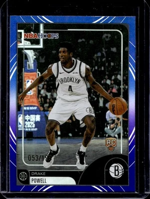 2025-26 Topps Hoops Drake Powell Rainbow Purple and Blue Foil RC #/199 Nets - Image 1 of 2