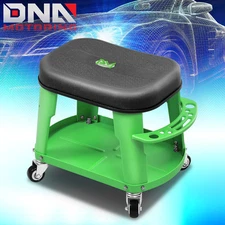 300Lbs Removable Rolling Garage/Shop Mechanic Stool Seat w/ Tool Tray Green