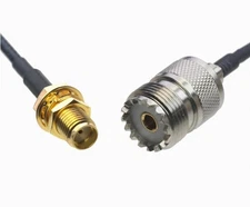 SMA Female Bulkhead to SO239 UHF Female 0.5~15FT Coaxial Cable For Antenna Radio
