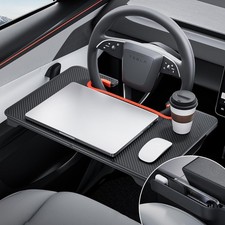 2-in-1 Car Steering Wheel Desk Tray  Car Seat Gap Filler Organizer   Foldabl...