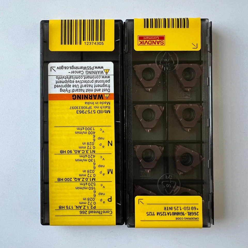 SANDVIK  CNC full thread profile insert 266RL-16MM01A125M 1125 - Image 3 of 4