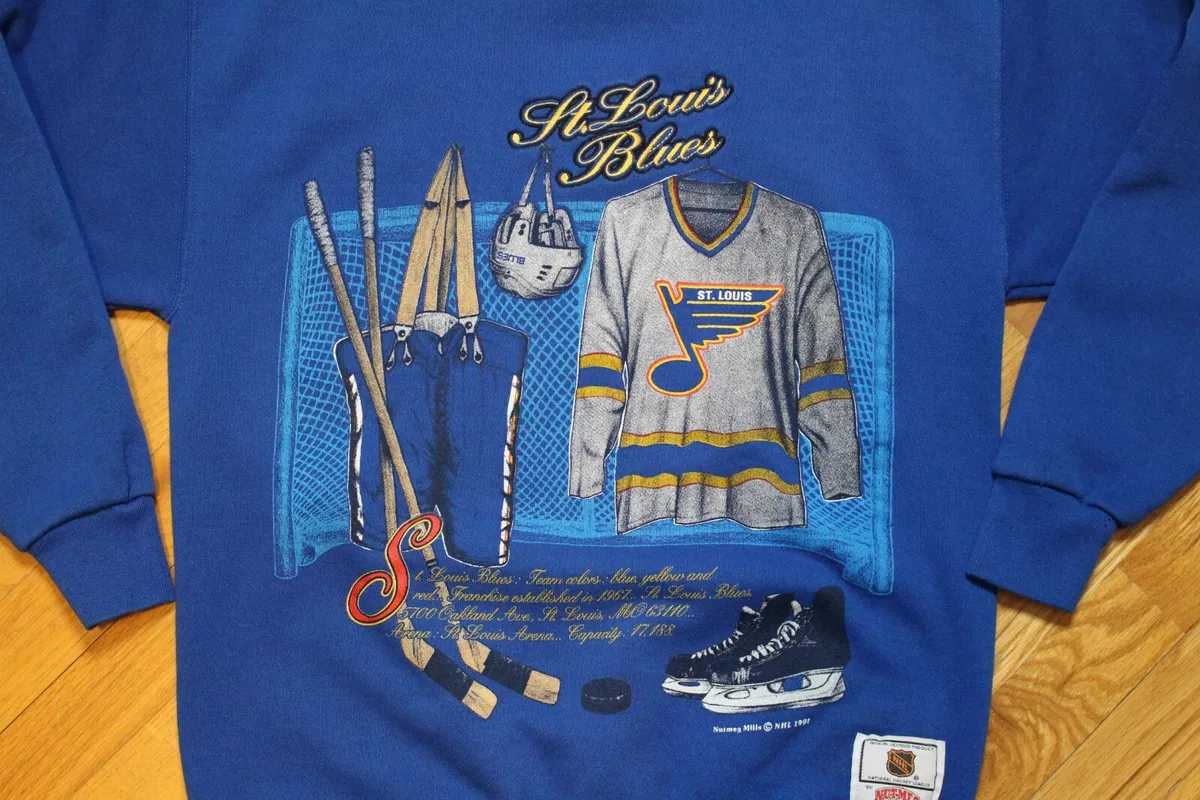 Vintage St Louis Blues Hockey Nhl Sweatshirt Large - Gem