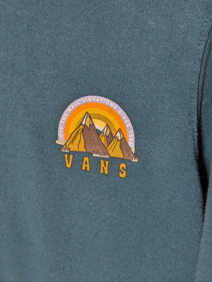 Vans Small Youth Hoodie Sweatshirt Green Graphic Print size Small - Image 4 of 4