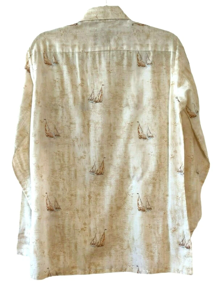 Camisa Alpha The Beginning Para Hombres Todo Velero Abotonada LS Corte Europeo M? Foto 3 de 4