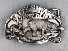 Siskiyou 1985 Alaska Wildlife Pewter Belt Buckle Limited Edition NOS