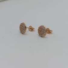 Orecchini A Cerchio Lusso Placcato Oro Rosa 18K Con Zirconi E Cristalli &ndash; Made In Germany