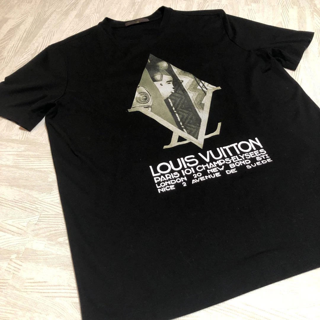 LOUIS VUITTON 100% Cotton T-shirt XL Authentic Men Used from Japan