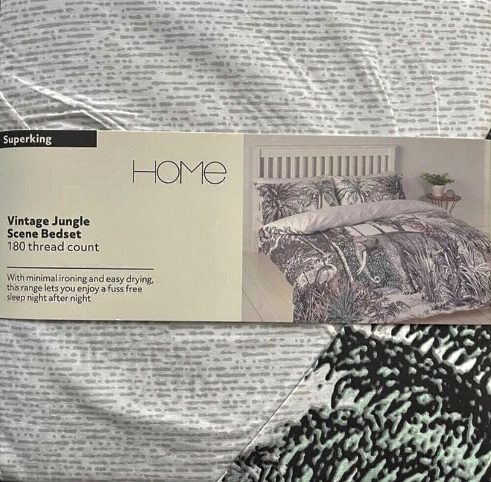 SAINSBURY'S SUPERKING Duvet Cover Reversible Jungle Animal Elephants Safari NEW eBay