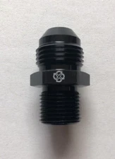 (B6A) -6 X 3/8-19BSP Fitting Adapter Metric -Black Aluminum