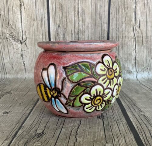 Small/Mini Hand-Painted Mexican Ceramic Self-Watering African Violet Pot