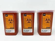 3 X Sharps Container 1 Quart Biohazard Needle Disposal 1 Qt Size Ships Free 3-PK