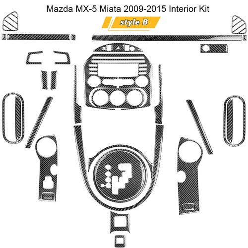 34PCS Full Decoration Console Kit Set Trim For Mazda MX-5 Miata Carbon Fiber