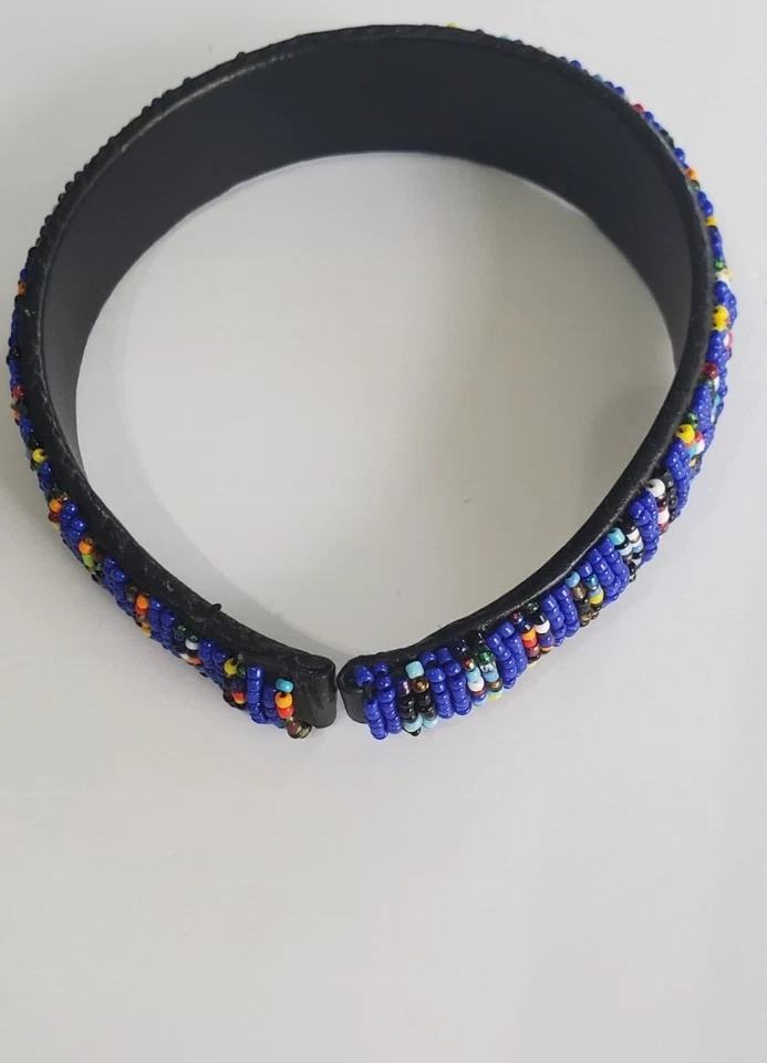 Handmade Seed Bead headband. Multicolor seed bead headband. Kenyan Headband. - Image 4 of 4