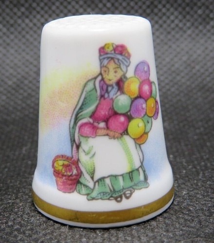 ROYAL DOULTON ENGLAND CHINA THIMBLE - BALLOON SELLER