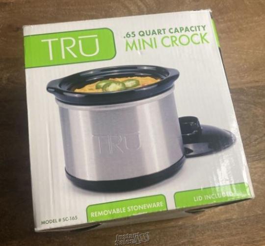 TRU Silver Stainless Steel Mini Crock .65-qt. Fondue Sauce Dip Party Open Box
